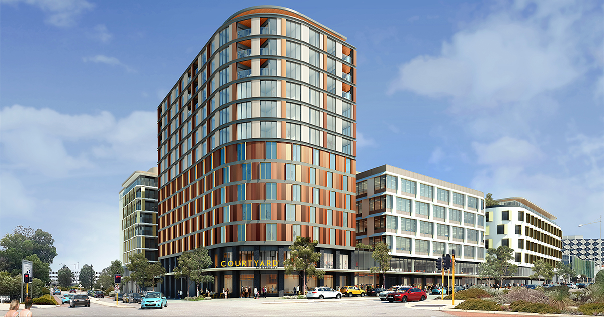 Marriott To Open New Perth Property In 2024 Micenet   Lot1A Residential Hotel Courtyard Marriott Render Credit  Hassell Studio 630 TW 