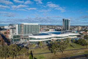 Façade on Geelong’s new convention centre nears completion